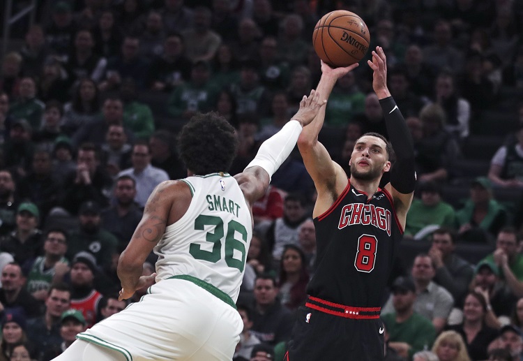 Chicago Bulls guard Zach LaVine wins the first round of the NBA HORSE Challenge