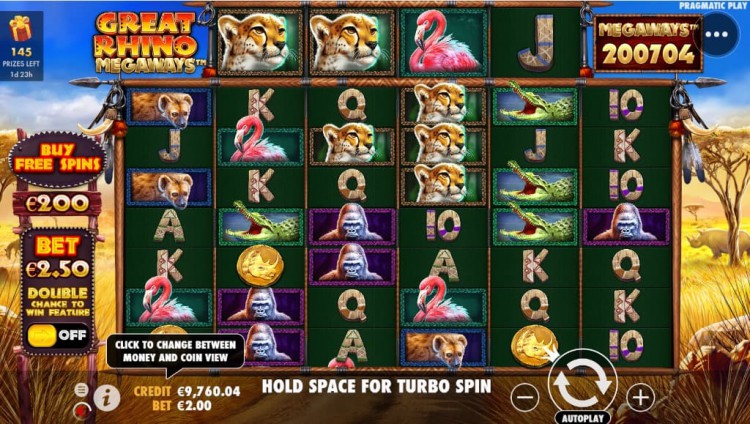 Trong Great Rhino Megaways của SBOBET, bạn cũng có thể đặt cược thêm để nâng cao khả năng trúng thưởng FREESPIN
