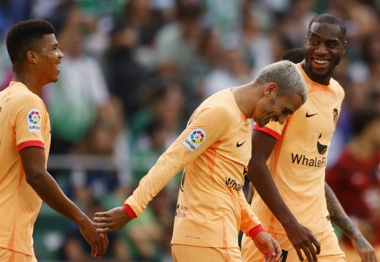 Striker Antoine Griezmann scored for Atletico Madrid with a right footed shot against Real Betis in their La Liga match.