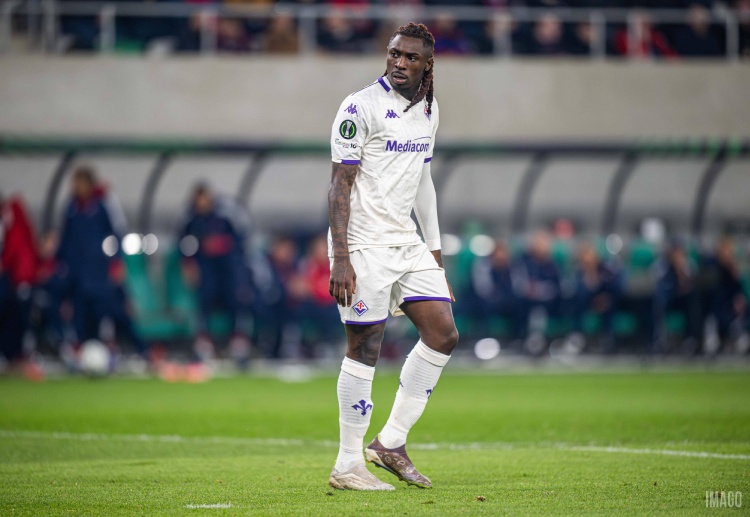 意甲联赛 莫伊塞·基恩克服胫骨伤病后状态恢复，将继续领衔佛罗伦萨锋线。